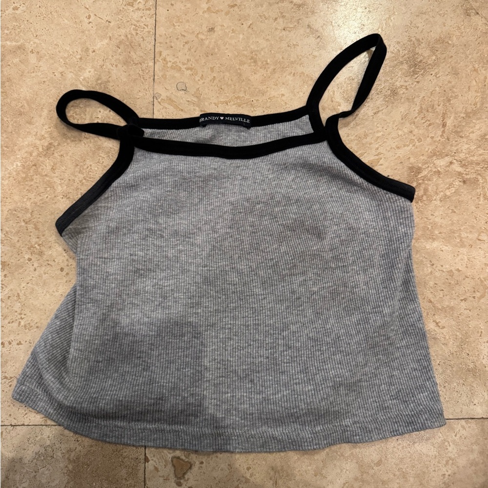 Brandy Melville Gray and Black Camisole